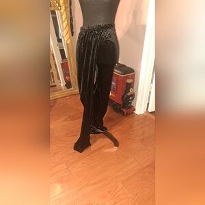 Women's Flare Black Velvet Pants